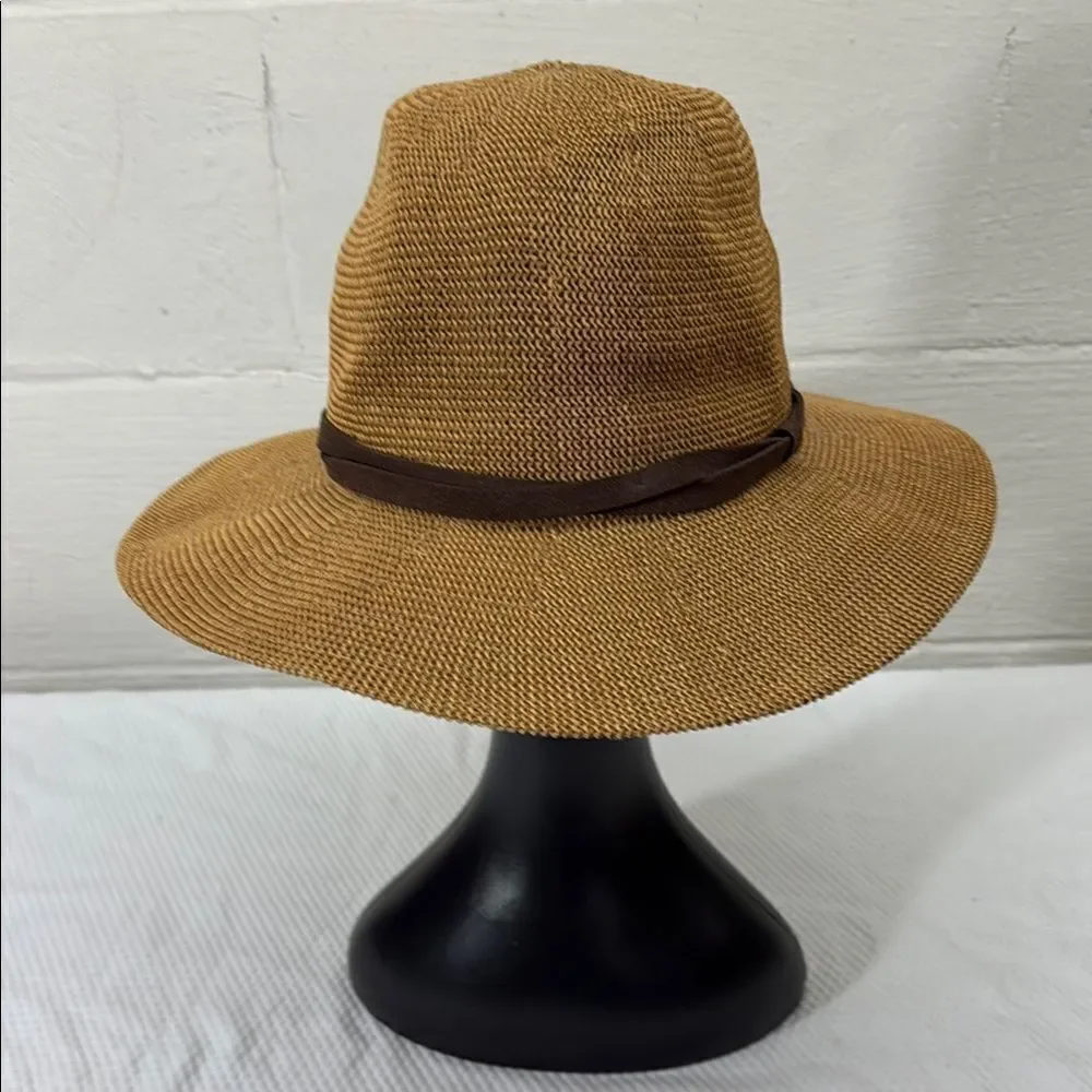 WYETH Brown Part Paper Panama Style Hat One Size